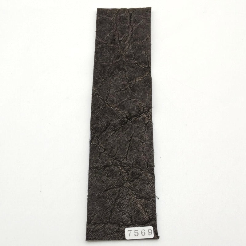 ゾウ革【5×21cm/2.0mm】ブラック/マット/Sランク/z7569