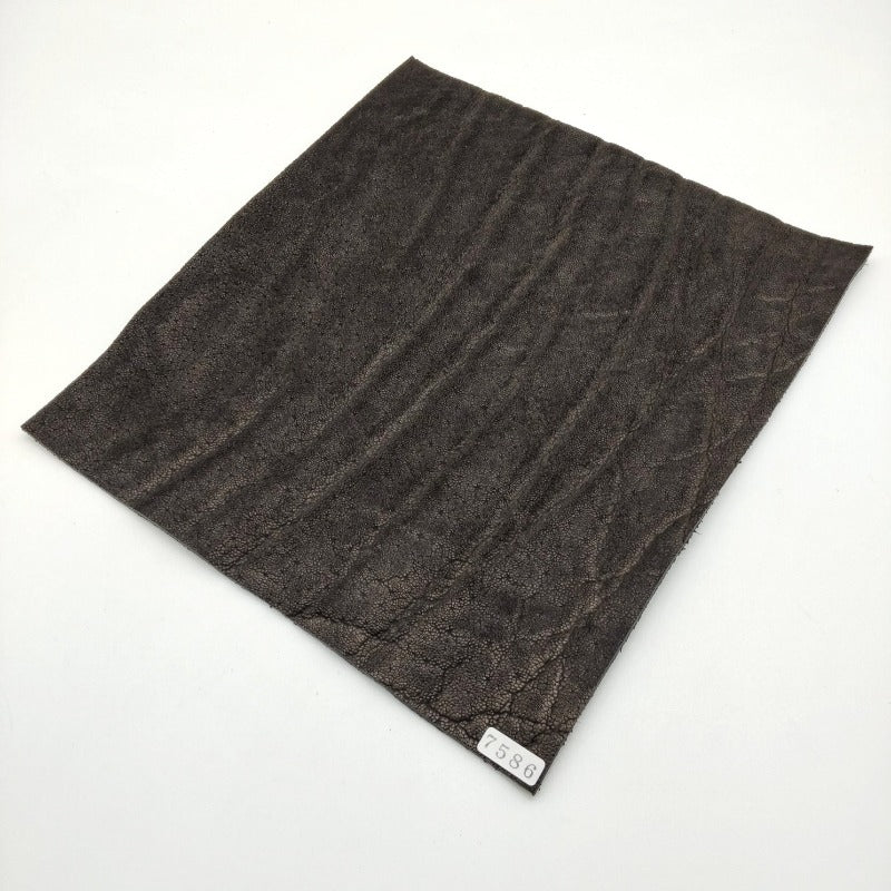 ゾウ革【24×22cm/2.0mm】ブラック/マット/Sランク/z7586