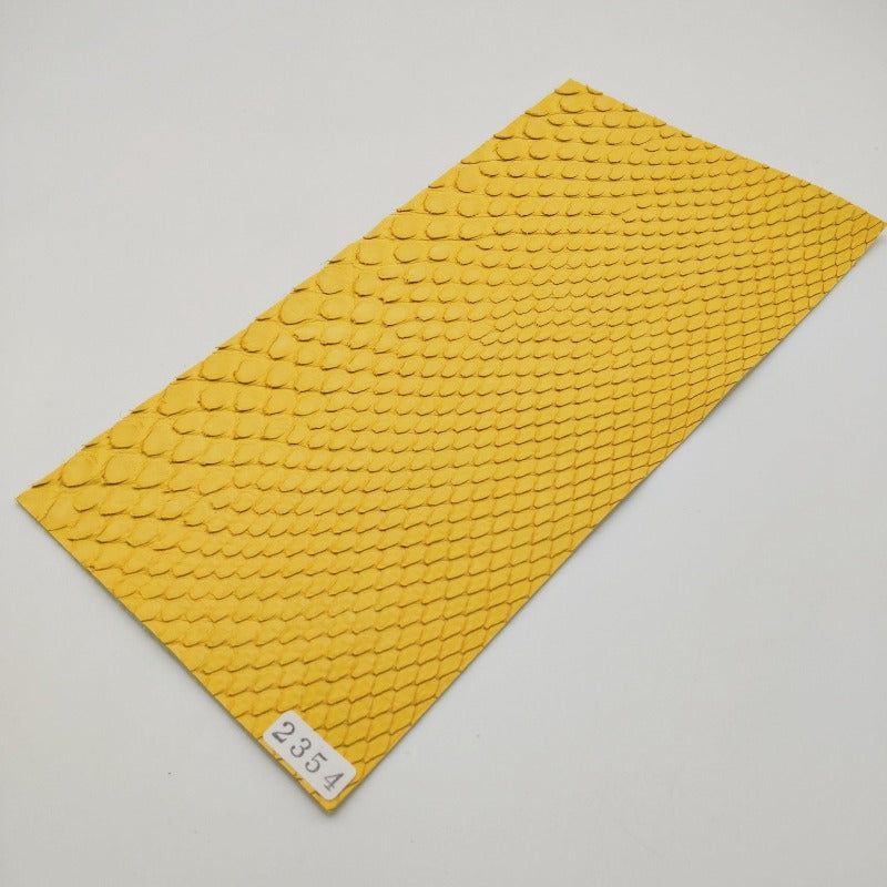 ヘビ革/Dパイソン【11×21cm/0.7mm】イエロー/マット/Sランク/h2354