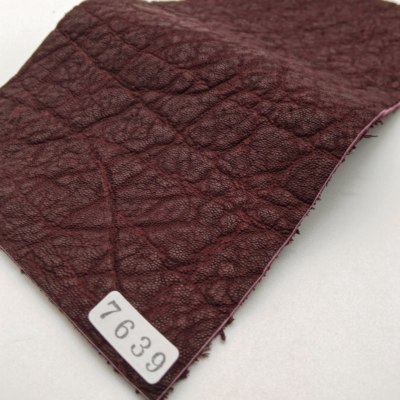 ゾウ革【11×21cm/2.0mm】ワイン/マット/Sランク/z7639