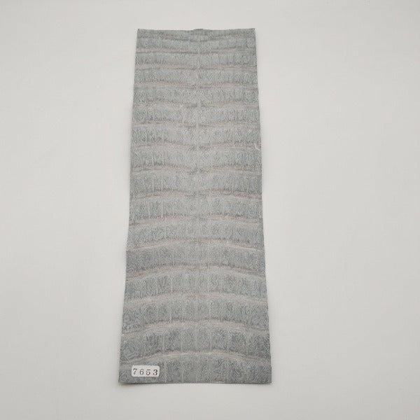 ワニ革/ポロサスクロコ【33×11cm/0.6mm】グレージュ/ツヤ強/Bランク/w7653