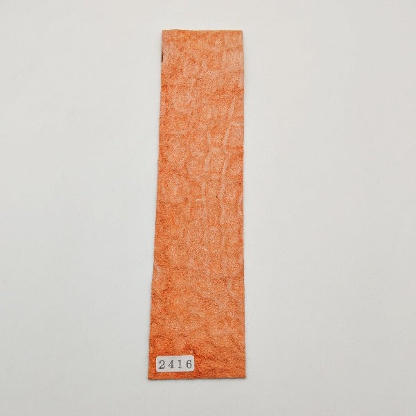 ワニ革/ナイルクロコ【5×21cm/1.3mm】オレンジ/ツヤ中/Bランク/w2416