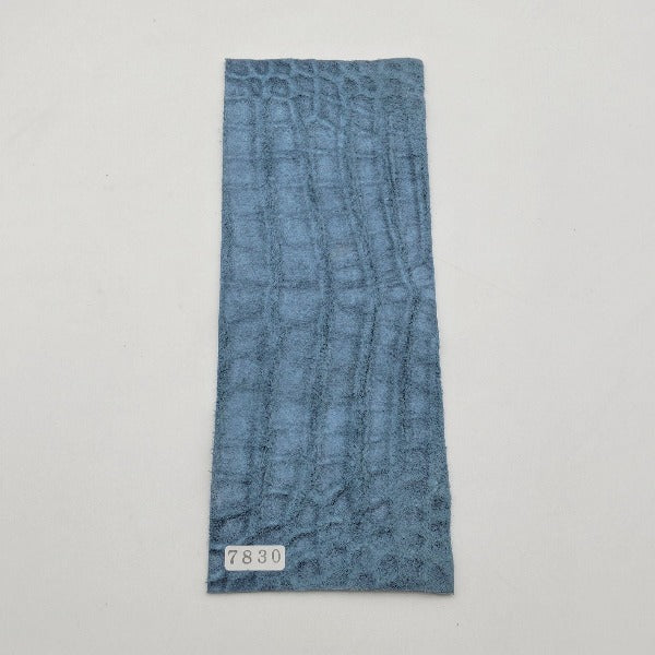 ワニ革/ナイルクロコ【8×21cm/1.4mm】スカイブルー/ツヤ中/Sランク/w7830