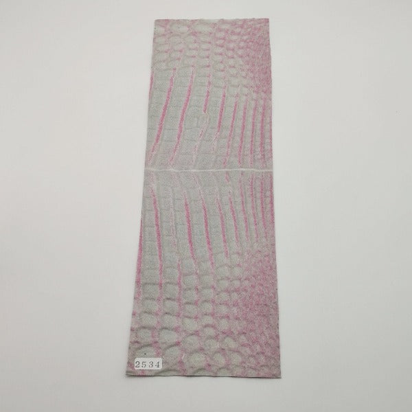 ワニ革/ナイルクロコ【33×11cm/0.9mm】ピンク/ツヤ中/特Aランク/w2534