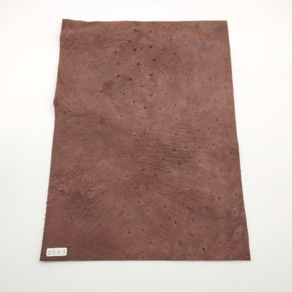 オーストリッチ革【A4/1.2mm】ブラウン/Aランク/d2560