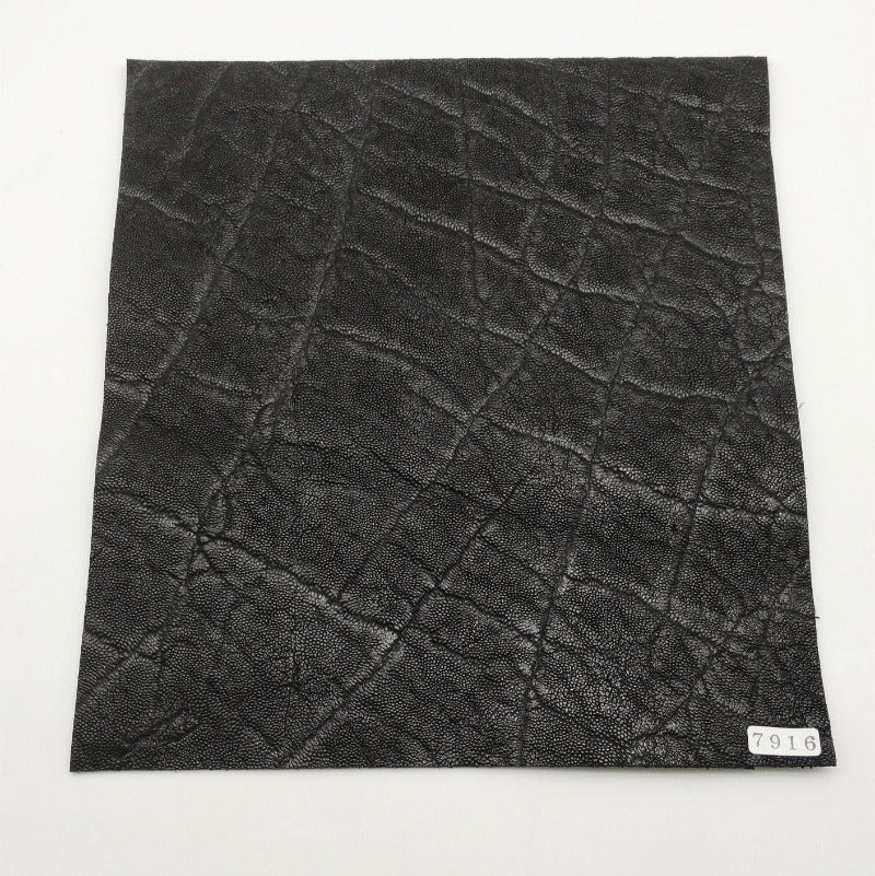 ゾウ革【24×22cm/1.8mm】ブラック/ツヤあり/Sランク/z7916