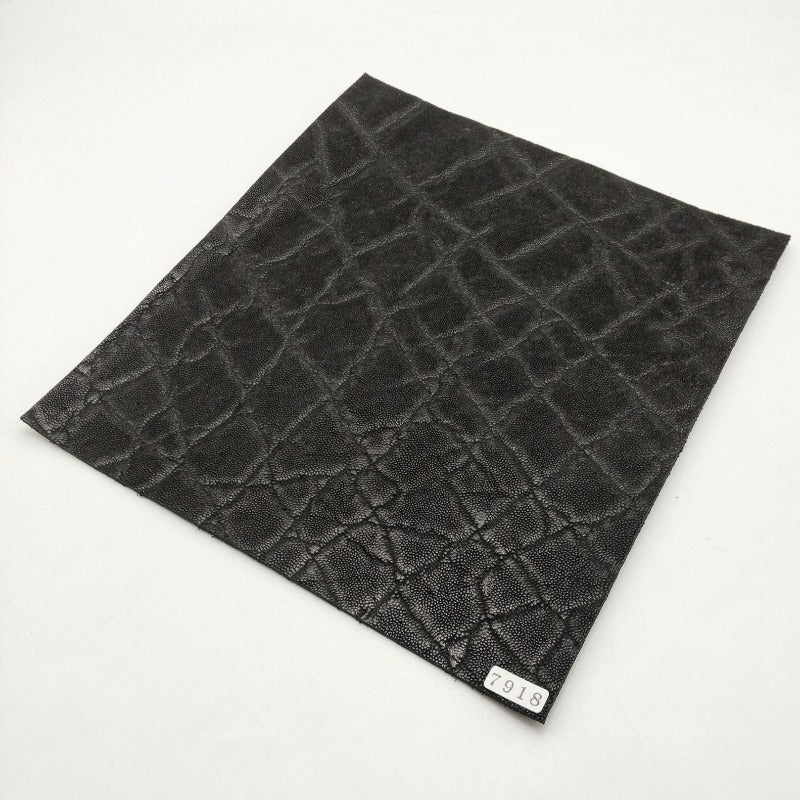 ゾウ革【24×22cm/1.8mm】ブラック/ツヤあり/Sランク/z7918
