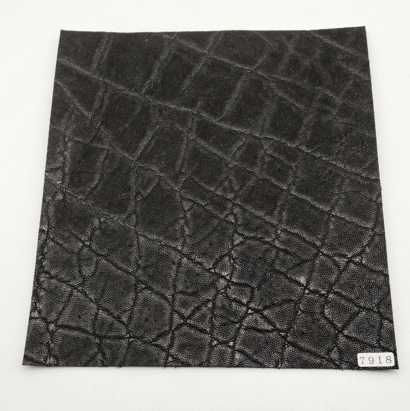 ゾウ革【24×22cm/1.8mm】ブラック/ツヤあり/Sランク/z7918