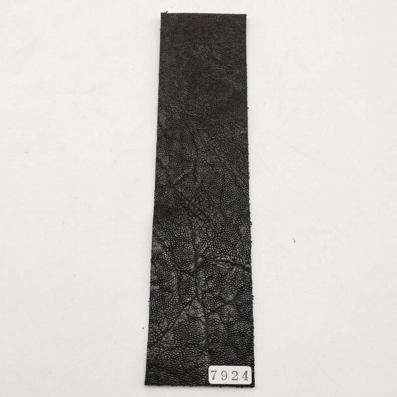 ゾウ革【5×21cm/1.8mm】ブラック/ツヤあり/Sランク/z7924