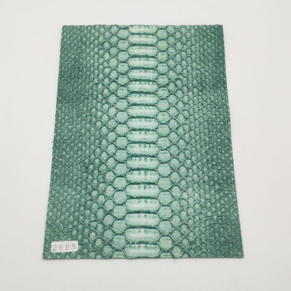 ヘビ革/Dパイソン【A5/0.8mm】グリーン/ツヤ弱/背割/Sランク/h2695