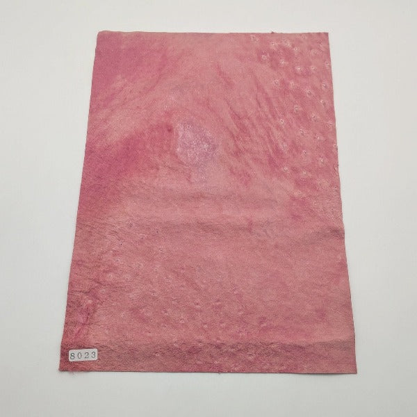 オーストリッチ革【A4/0.7mm】ピンク/Aランク/d8023