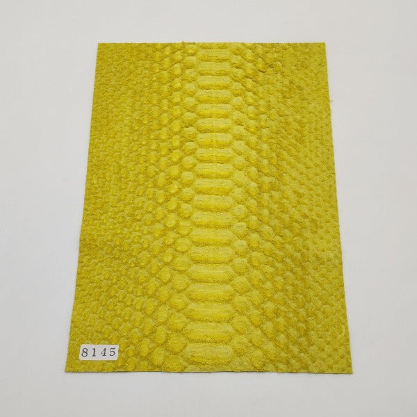 ヘビ革/Dパイソン【A5/0.6mm】イエロー/ツヤ弱/背割/Aランク/h8145