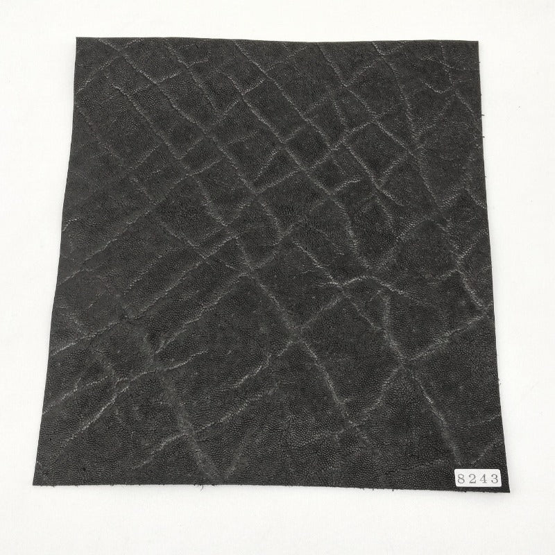 ゾウ革【24×22cm/1.7mm】ブラック/ツヤ弱/Sランク/z8243