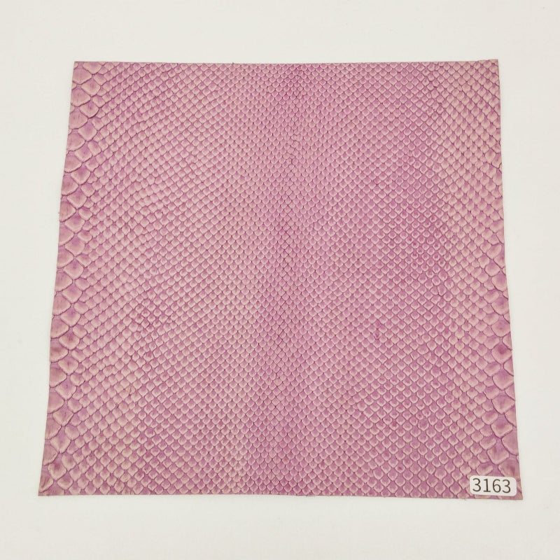 ヘビ革/ボア【21×21cm/0.7mm】デニム調ラベンダー/Aランク/h3163