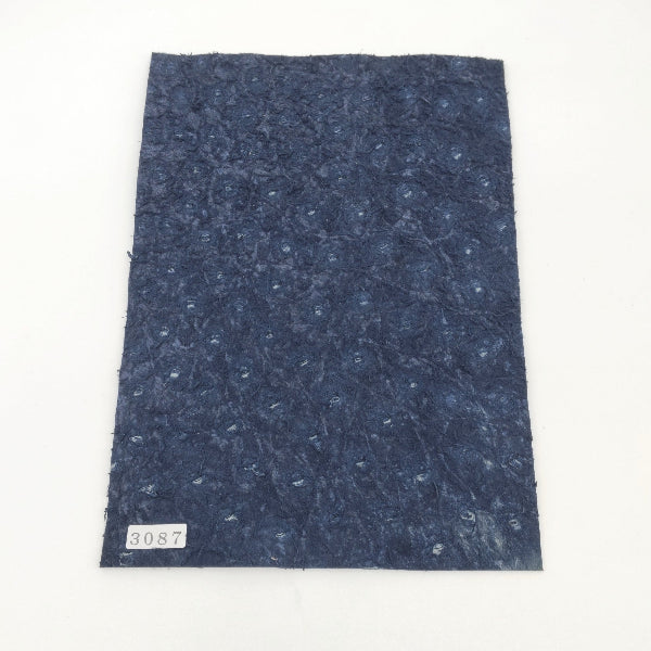 オーストリッチ革【A5/1.2mm】ネイビー/特Sランク/d3087