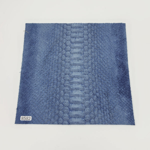 ヘビ革/Dパイソン【21×21cm/1.0mm】天然藍染/Sランク/h8582