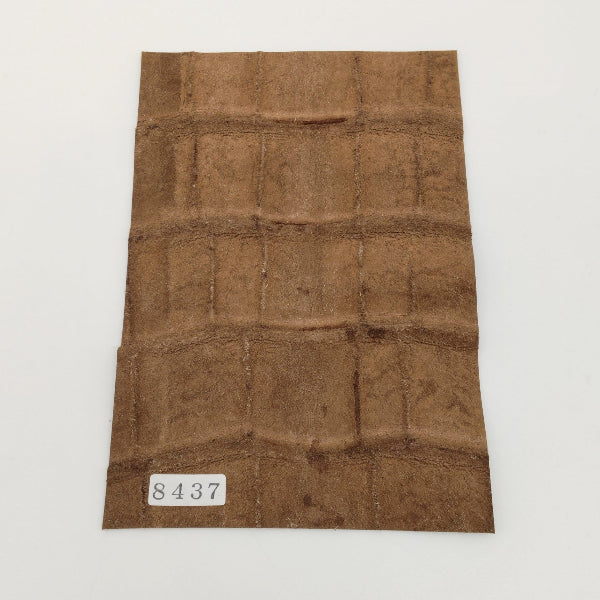 ワニ革/クロコダイル【ハガキ/1.2mm】アンティークブラウン/Bランク/w8437