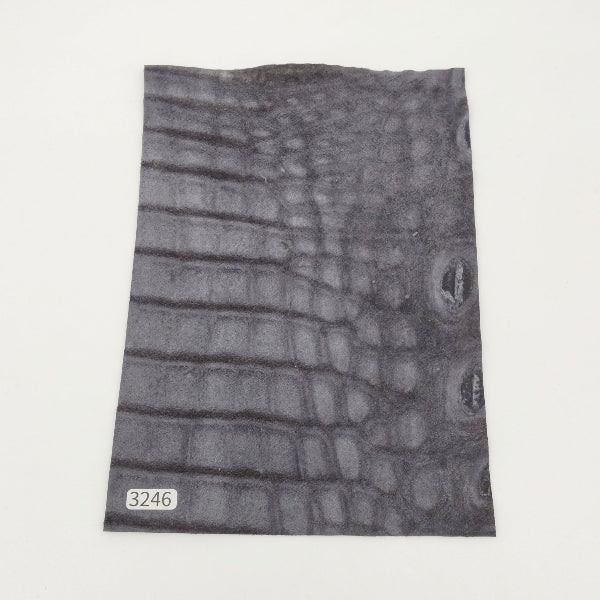 ワニ革/ナイルクロコ【A5/1.2mm】ブラック/ツヤ中/Cランク/w3246