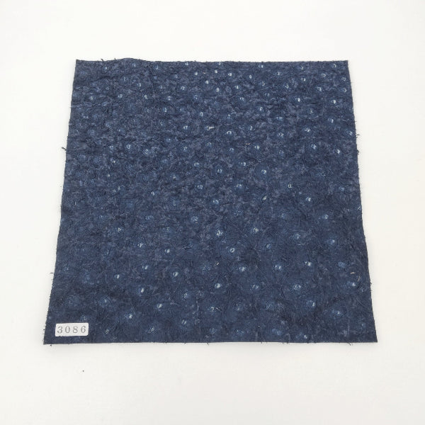 オーストリッチ革【21×21cm/1.2mm】ネイビー/特Sランク/d3086