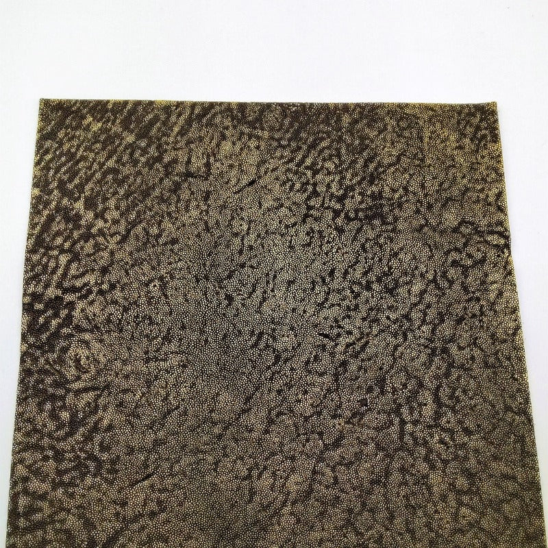 ゾウ革【A3/1.4mm】黒×金/アンティーク仕上げ/Aランク/zou710