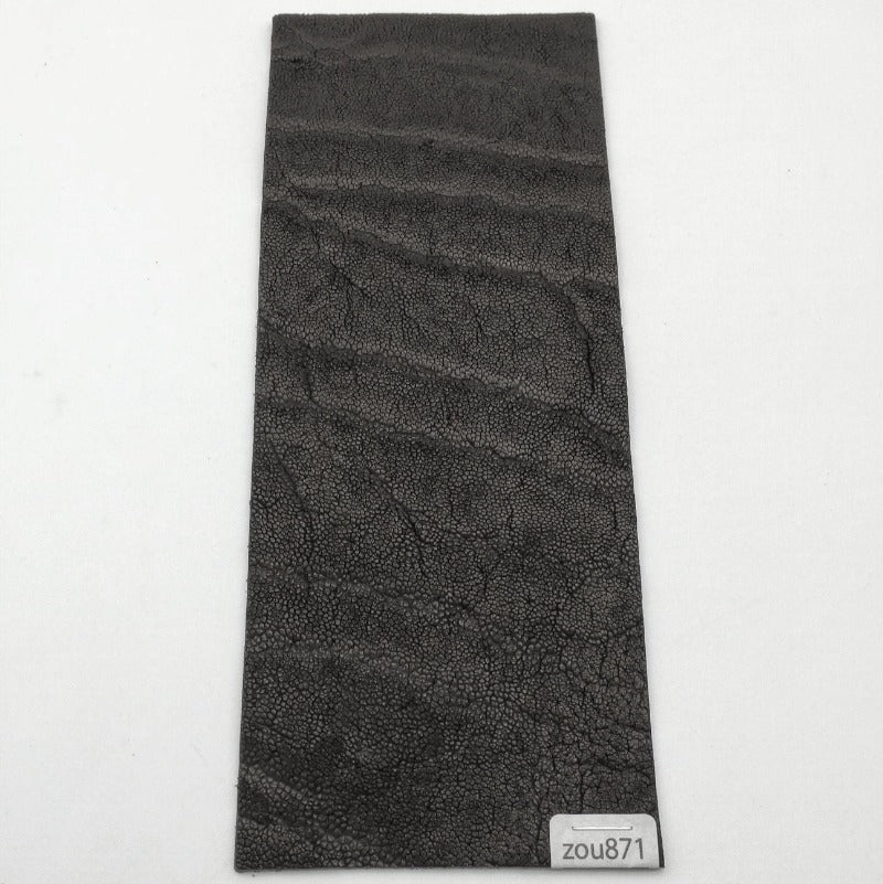 ゾウ革【8×21cm/1.5mm】ブラック/マット/Aランク/zou871
