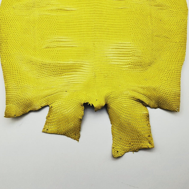 トカゲ革【最大幅33cm】レモンイエロー/ツヤ強/背割/1386