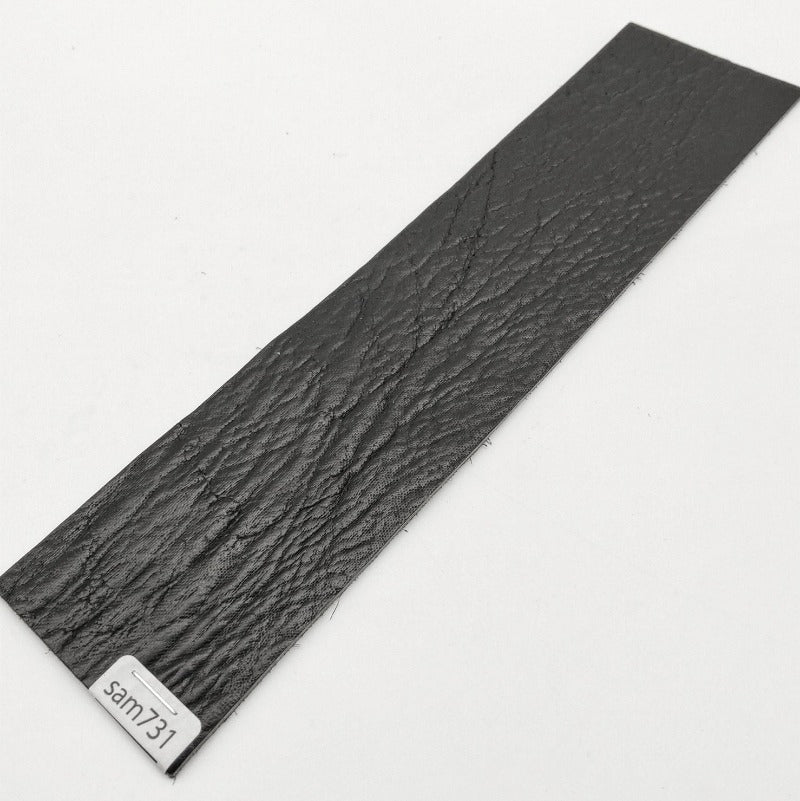 サメ革【5×21cm/1.6mm】ブラック/ツヤあり/Sランク/sam731