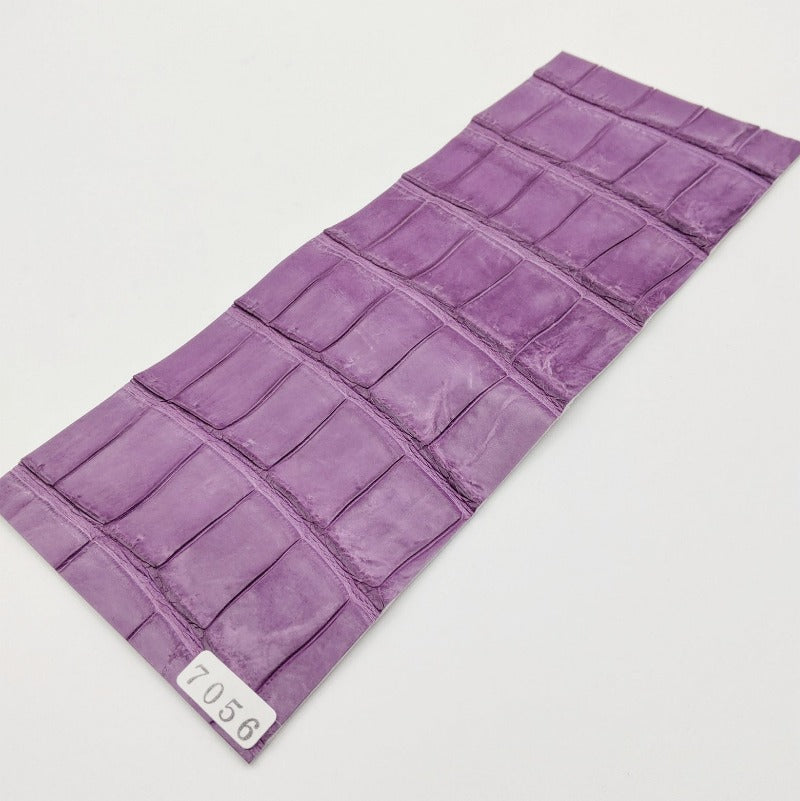 ワニ革/ポロサスクロコ【8×21cm/1.4mm】ラベンダー/ツヤ中/Bランク/w7056