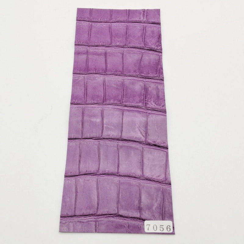 ワニ革/ポロサスクロコ【8×21cm/1.4mm】ラベンダー/ツヤ中/Bランク/w7056