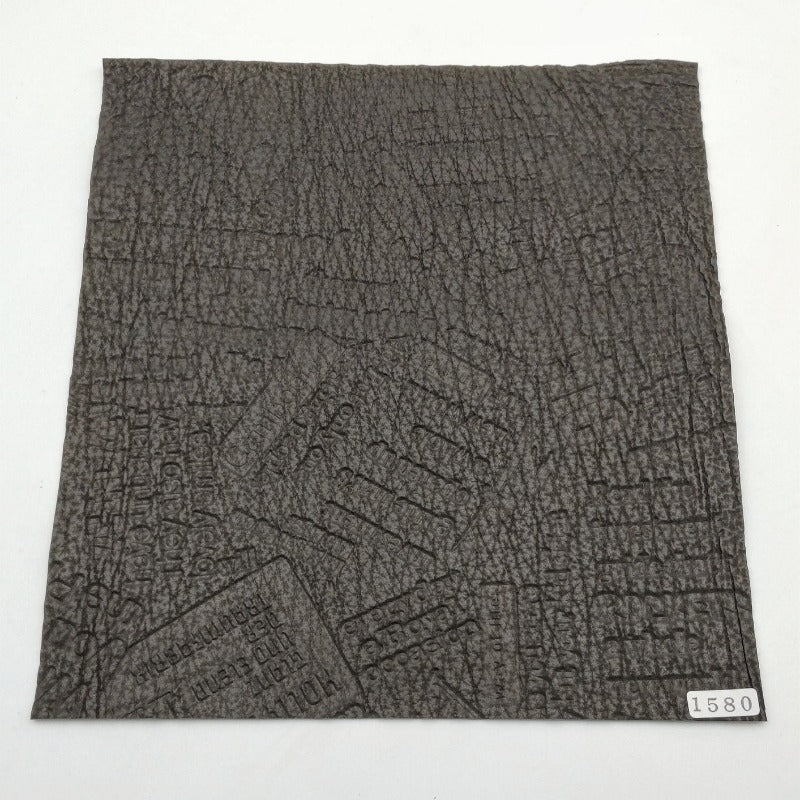 サメ革【24×22cm/1.1mm】ブラック/アルファベット柄型押し/Sランク/s1580