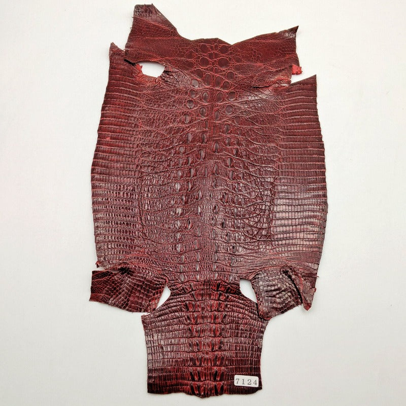 ジャクルシー革【18×18cm/Sランク】ワイン/ ツヤ強/ j7124