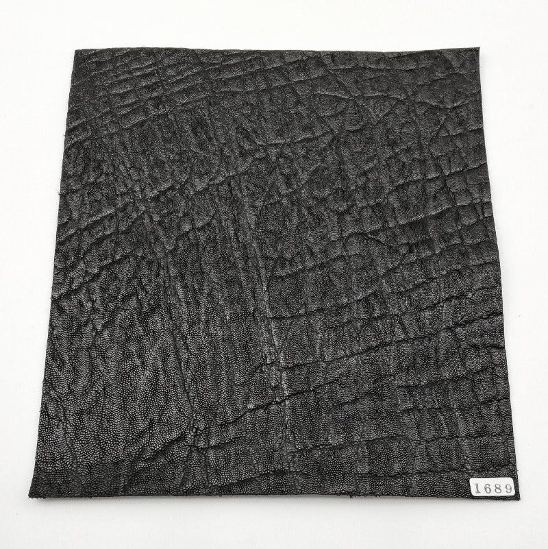 ゾウ革【24×22cm/1.8mm】ブラック/ツヤあり/Sランク/z1689