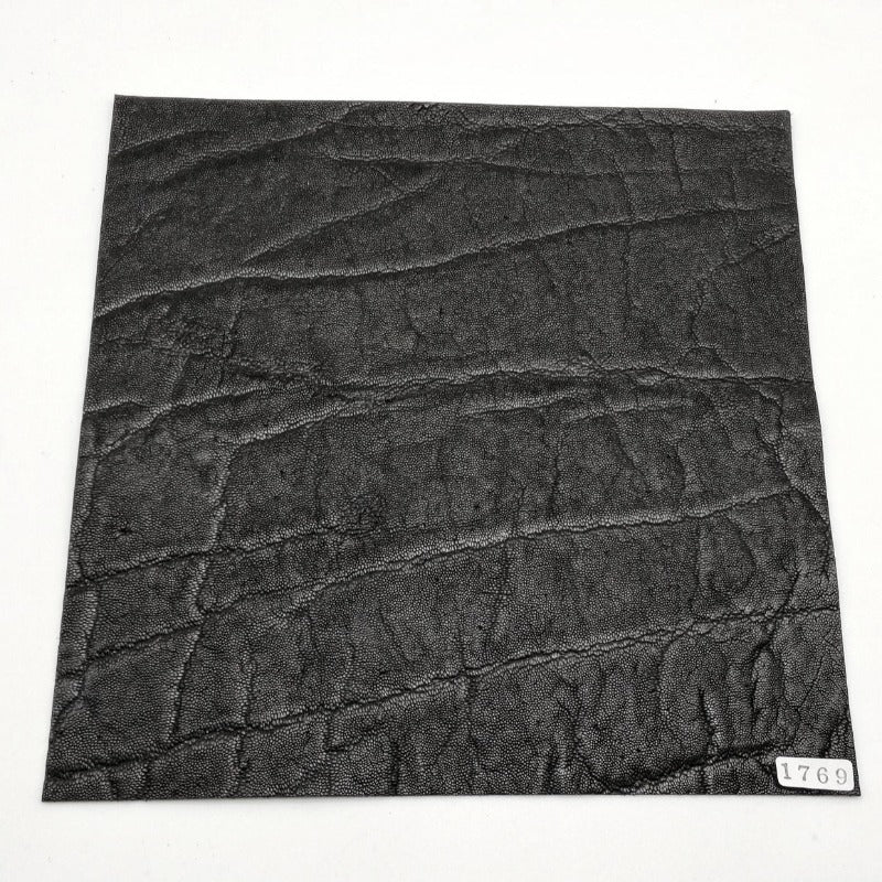 ゾウ革【21×21cm/1.1mm】ブラック/ツヤあり/Sランク/z1769