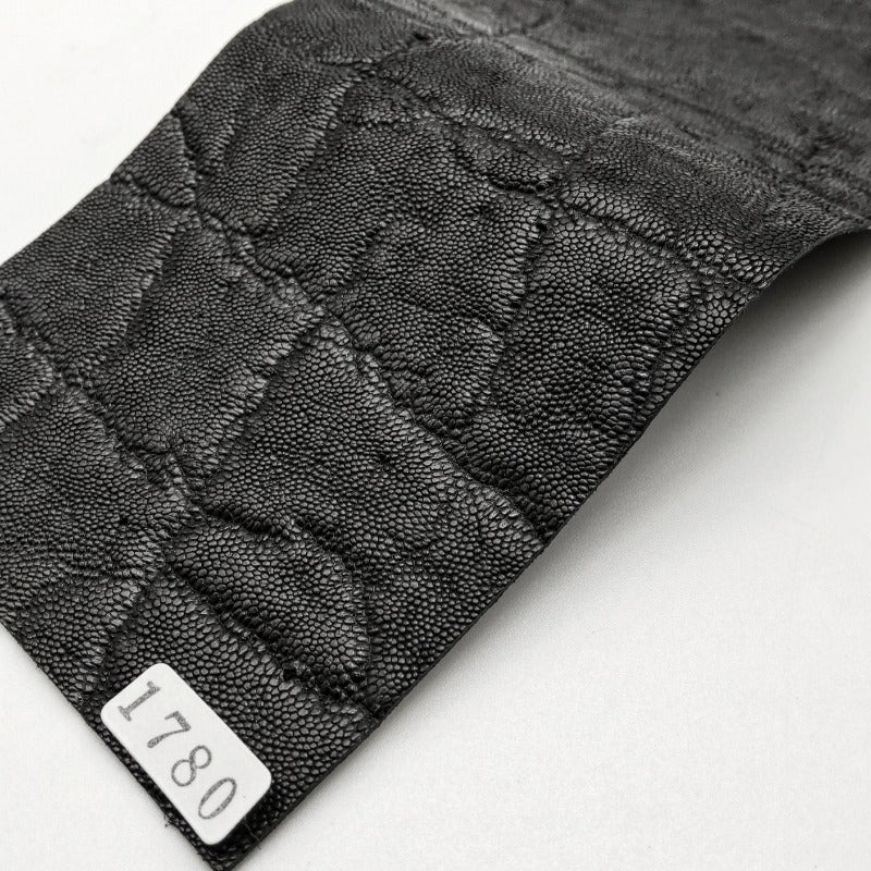 ゾウ革【8×21cm/1.1mm】ブラック/ツヤあり/Sランク/z1780