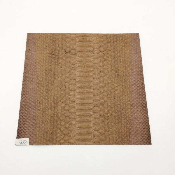 ヘビ革/Dパイソン【21×21cm/0.6mm】迷彩柄/ダークブラウン/Aランク/ps220