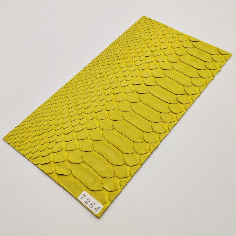ヘビ革/Dパイソン【11×21cm/0.6mm】イエロー/マット/背割/Aランク/h7264