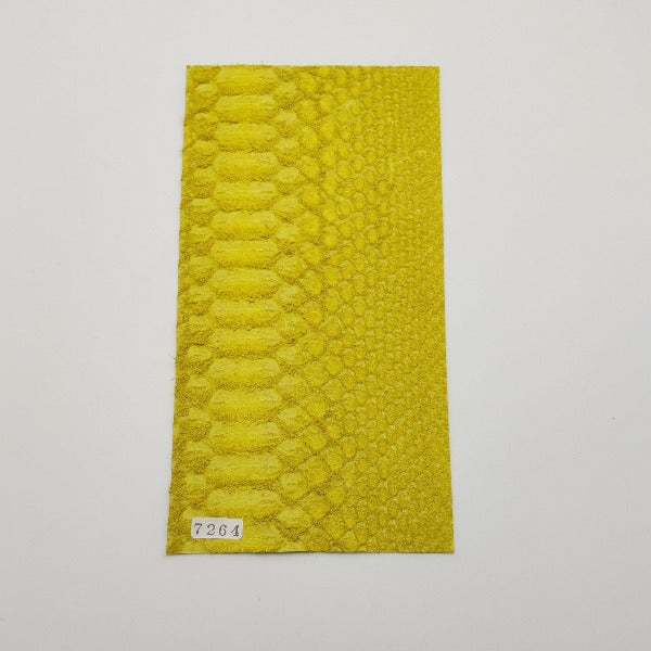 ヘビ革/Dパイソン【11×21cm/0.6mm】イエロー/マット/背割/Aランク/h7264