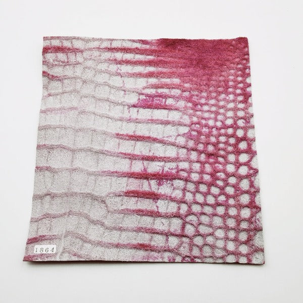 ワニ革/ポロサスクロコ【24×22cm/1.4mm】ローズレッド/ツヤ中/Sランク/w1864