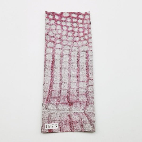 ワニ革/ポロサスクロコ【8×21cm/1.4mm】ローズレッド/ツヤ中/Sランク/w1875