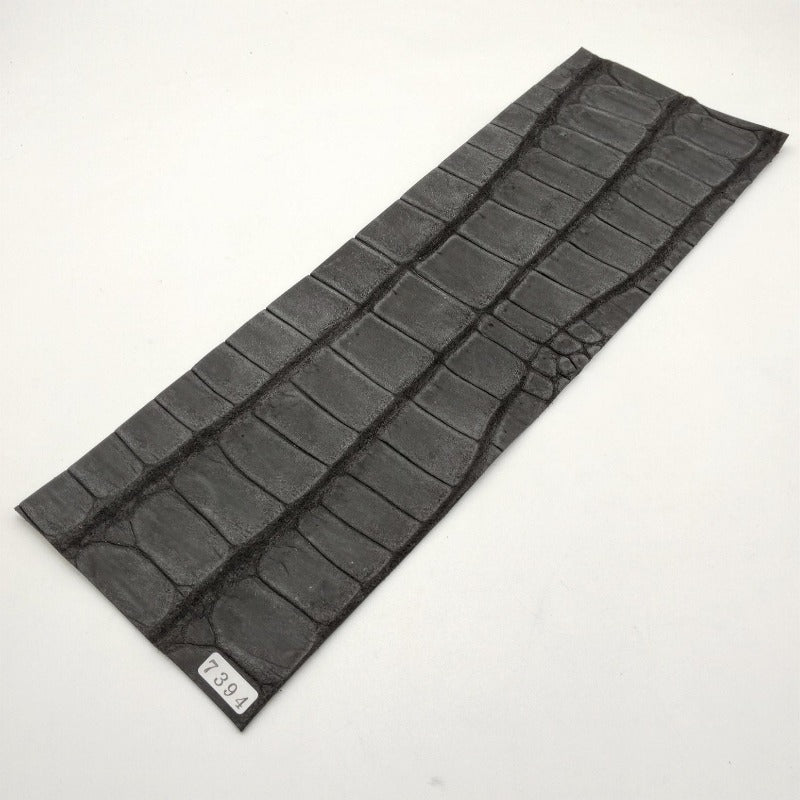 ワニ革/クロコダイル【33×11cm/1.4mm】デニムグレー/Aランク/w7394