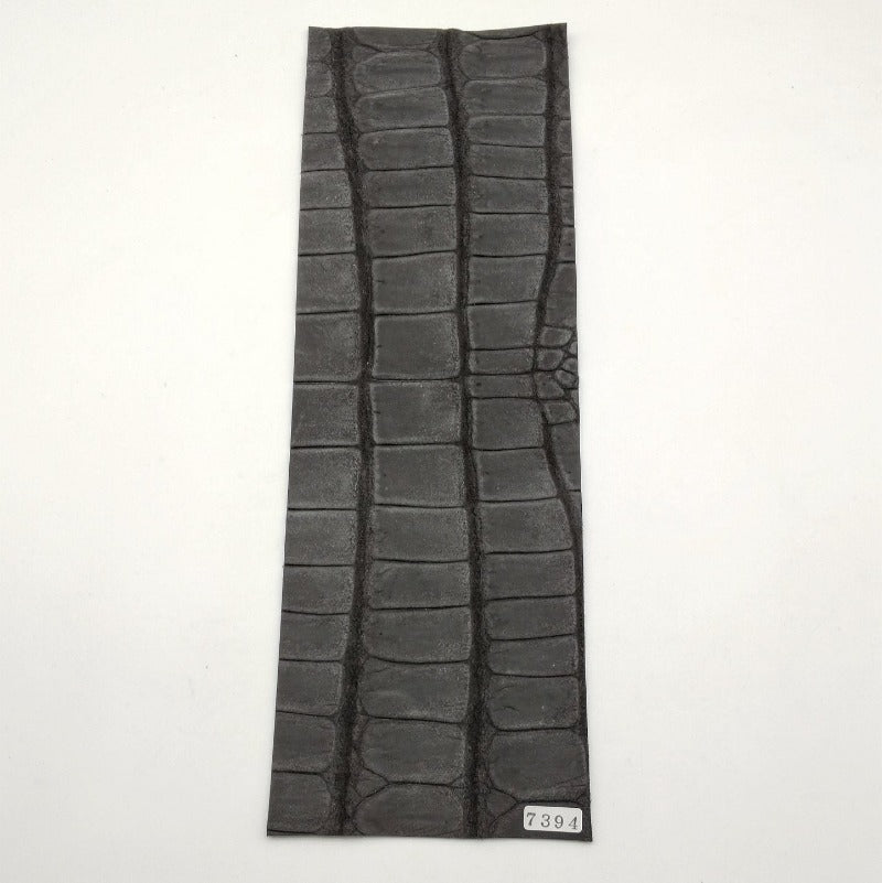 ワニ革/クロコダイル【33×11cm/1.4mm】デニムグレー/Aランク/w7394