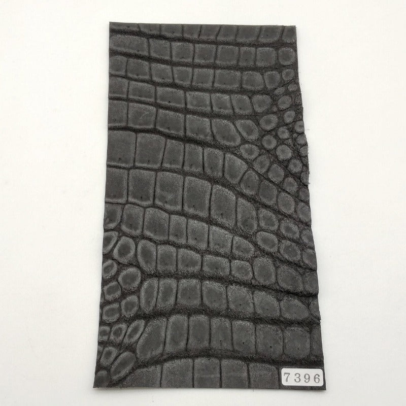 ワニ革/クロコダイル【11×21cm/1.3mm】デニムグレー/Aランク/w7396