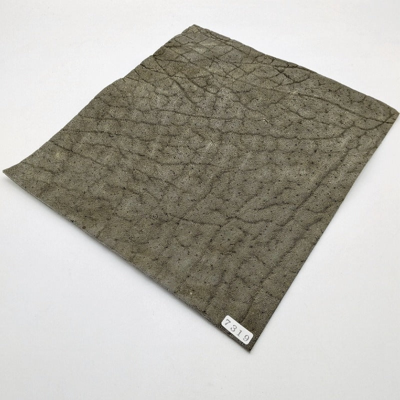 ゾウ革【24×22cm/1.5mm】グレー/マット/Bランク/z7319