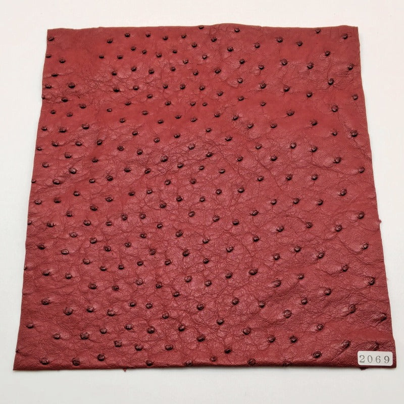 オーストリッチ革【24×22cm/0.7mm】ルビーレッド/SQランク/d2069