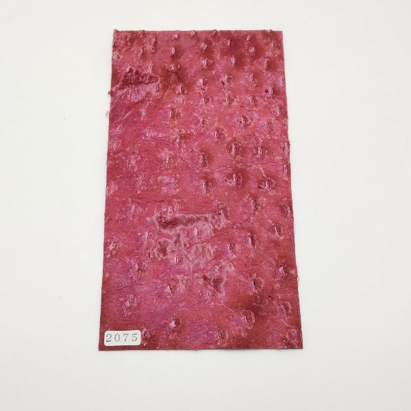 オーストリッチ革【11×21cm/0.8mm】ルビーレッド/SQランク/d2075