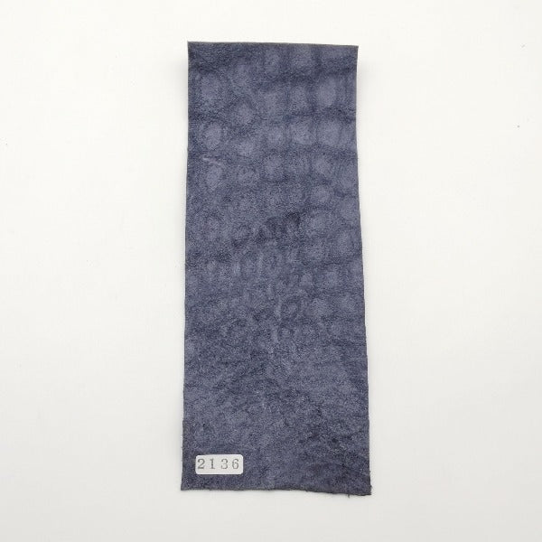 ワニ革/ナイルクロコ【8×21cm/1.4mm】ネイビー/ツヤ中/Aランク/w2136