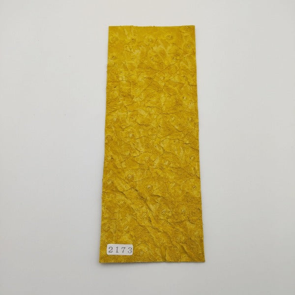 オーストリッチ革【8×21cm/1.1mm】イエロー/SQランク/d2173