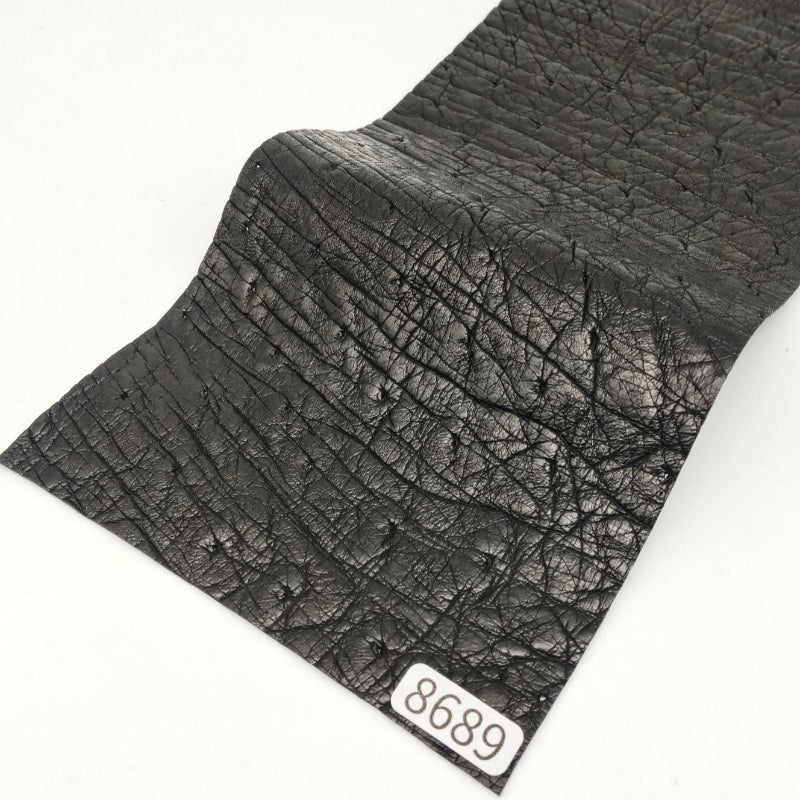 オーストリッチ革【31×10.5cm/0.7mm】ブラック/Sランク/d8689