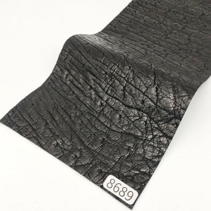 オーストリッチ革【31×10.5cm/0.7mm】ブラック/Sランク/d8689