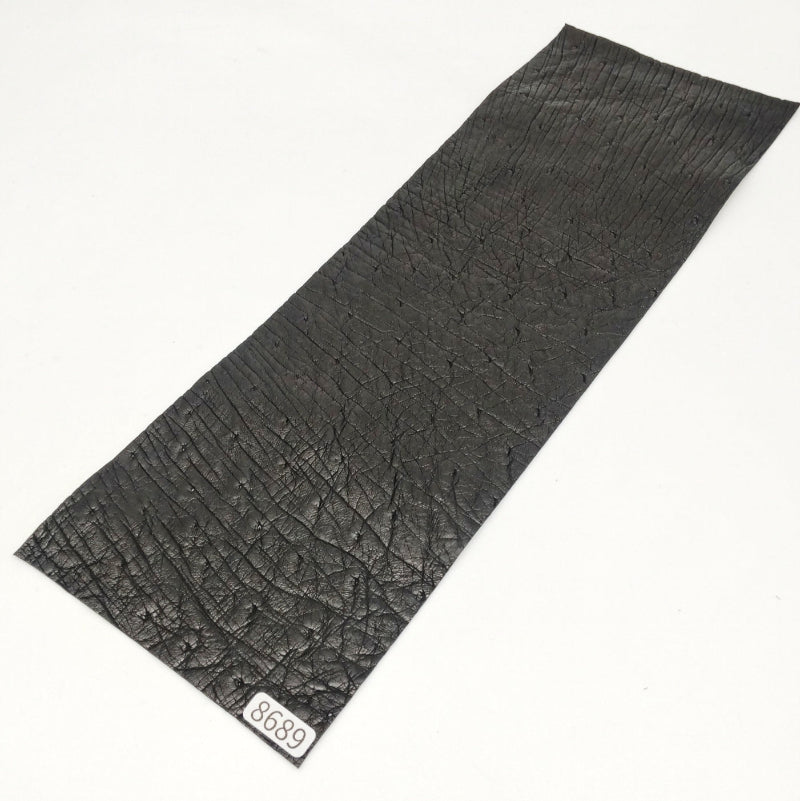 オーストリッチ革【31×10.5cm/0.7mm】ブラック/Sランク/d8689